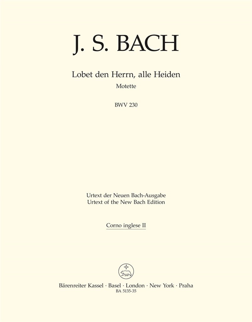 Motet 6 BWV230 Lobet den Herrn, alle Heiden