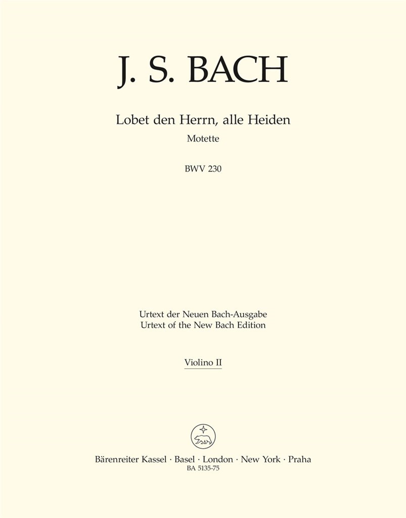 Motet 6 BWV230 Lobet den Herrn, alle Heiden