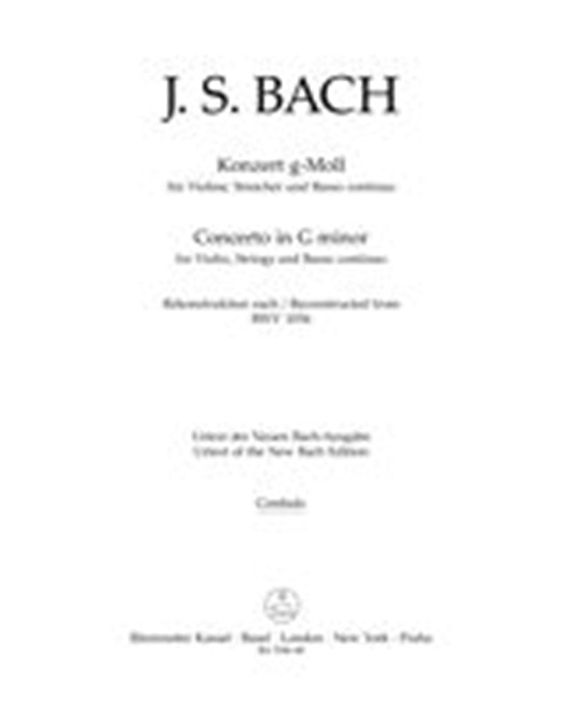 Concerto For Violin, Strings and BC G minor