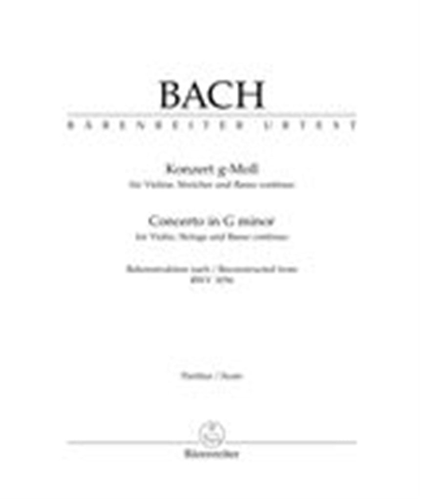 Concerto For Violin, Strings and BC G minor