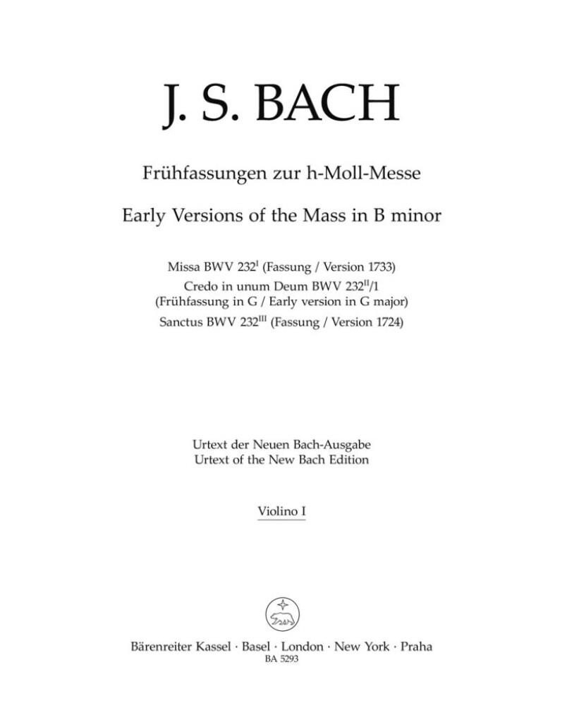 Fruhfassungen zur h-Moll Messe