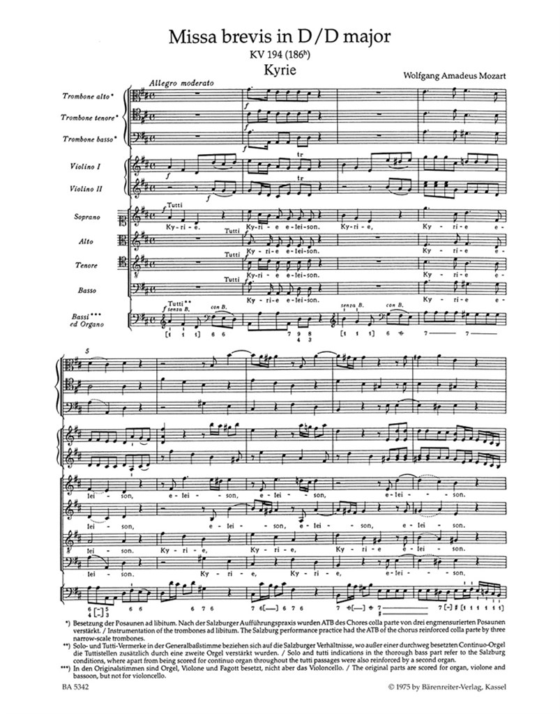 Missa brevis D major KV 194 (186h)