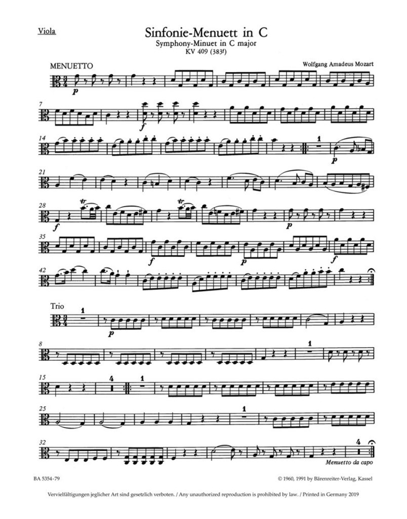 Symphony Minuet in C Major