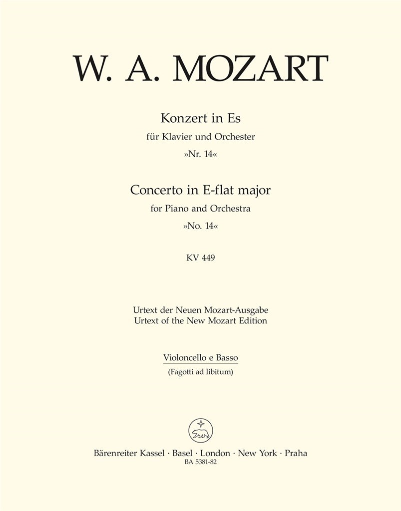 Concerto for Piano and Orchestra No. 14 in Eb major K. 449