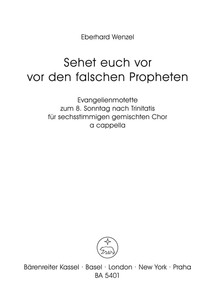 Sehet euch vor vor den falschen Propheten