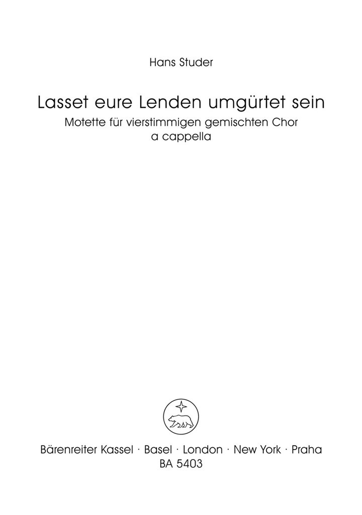 Lasset eure Lenden umgurtet sein