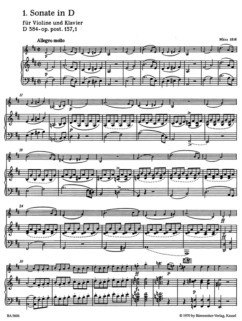 Three Sonatas for Violin and Piano op. 137, 1-3