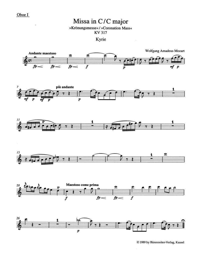 Missa C Major Kv 317 'Coronation Mass'