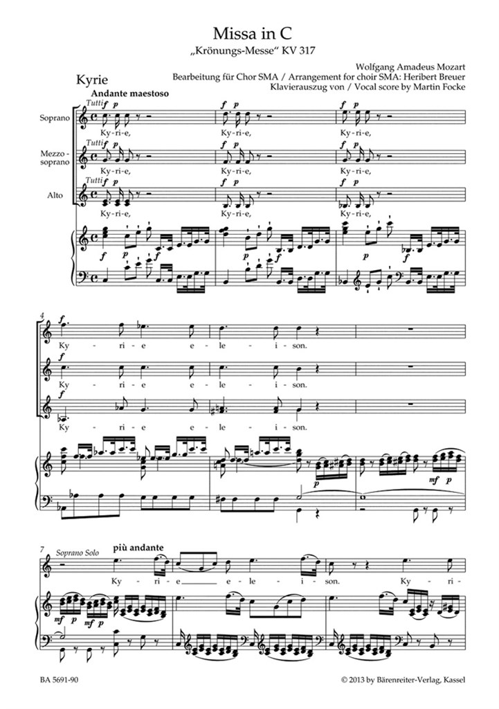 Missa C Major Kv 317 'Coronation Mass'