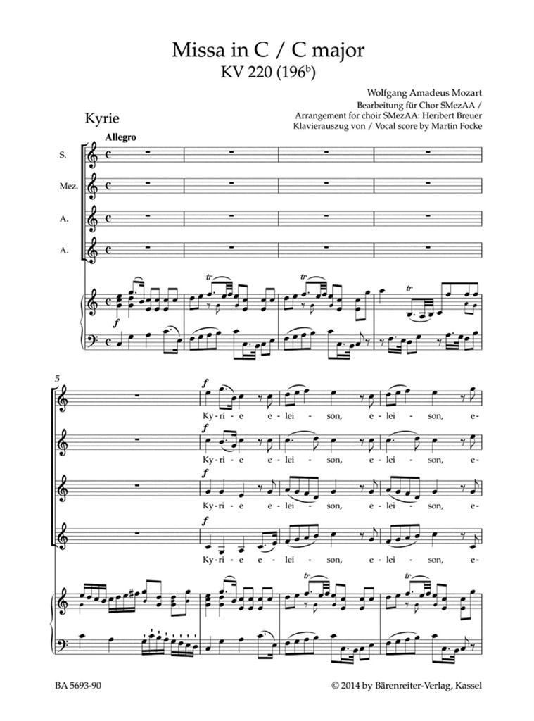 Missa in C Major K. 220 (196B)