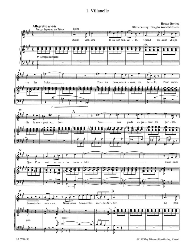 Les nuits d'été for Solo Voice and Orchestra