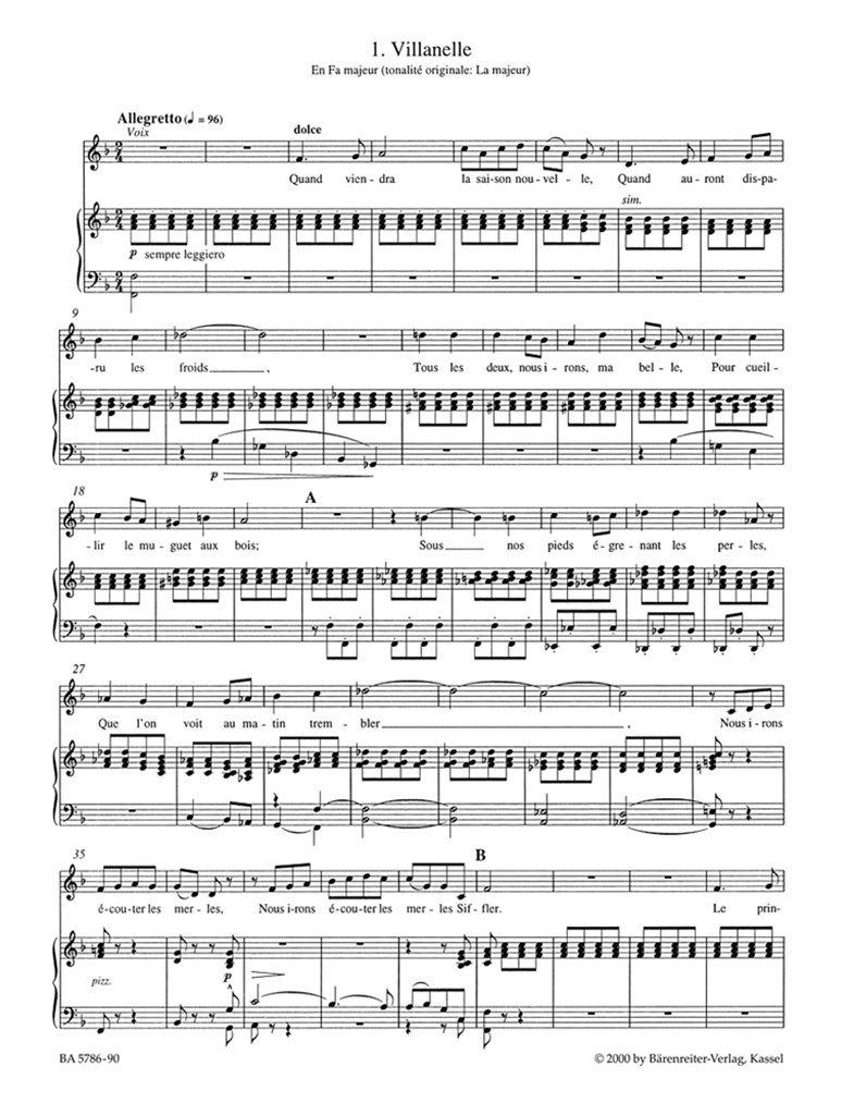 Les nuits d'été for solo voice and orchestra