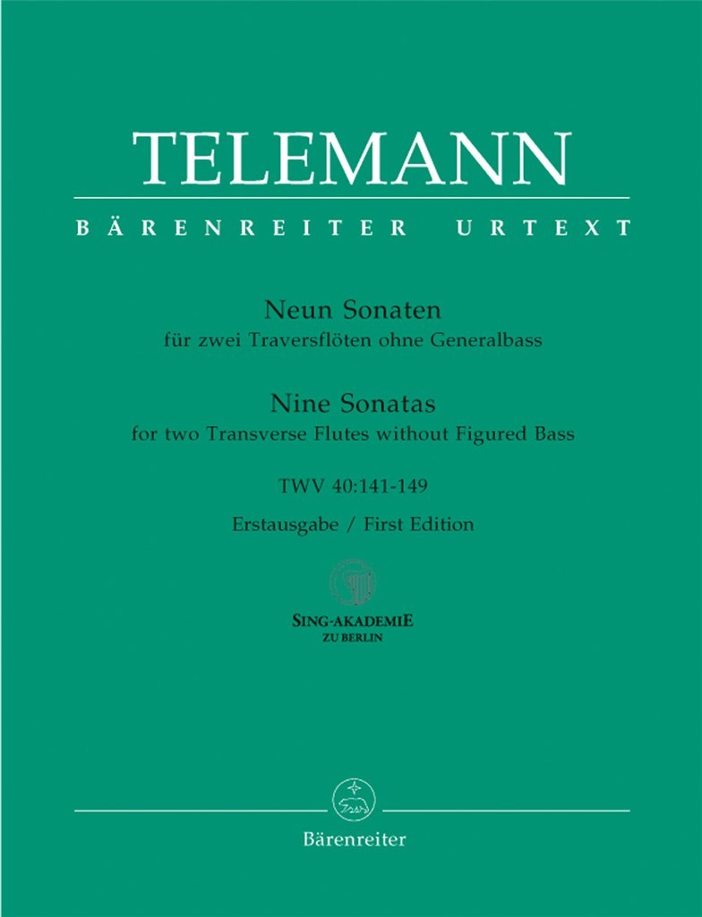 9 Sonatas TWV40: 141-149 2 Flutes