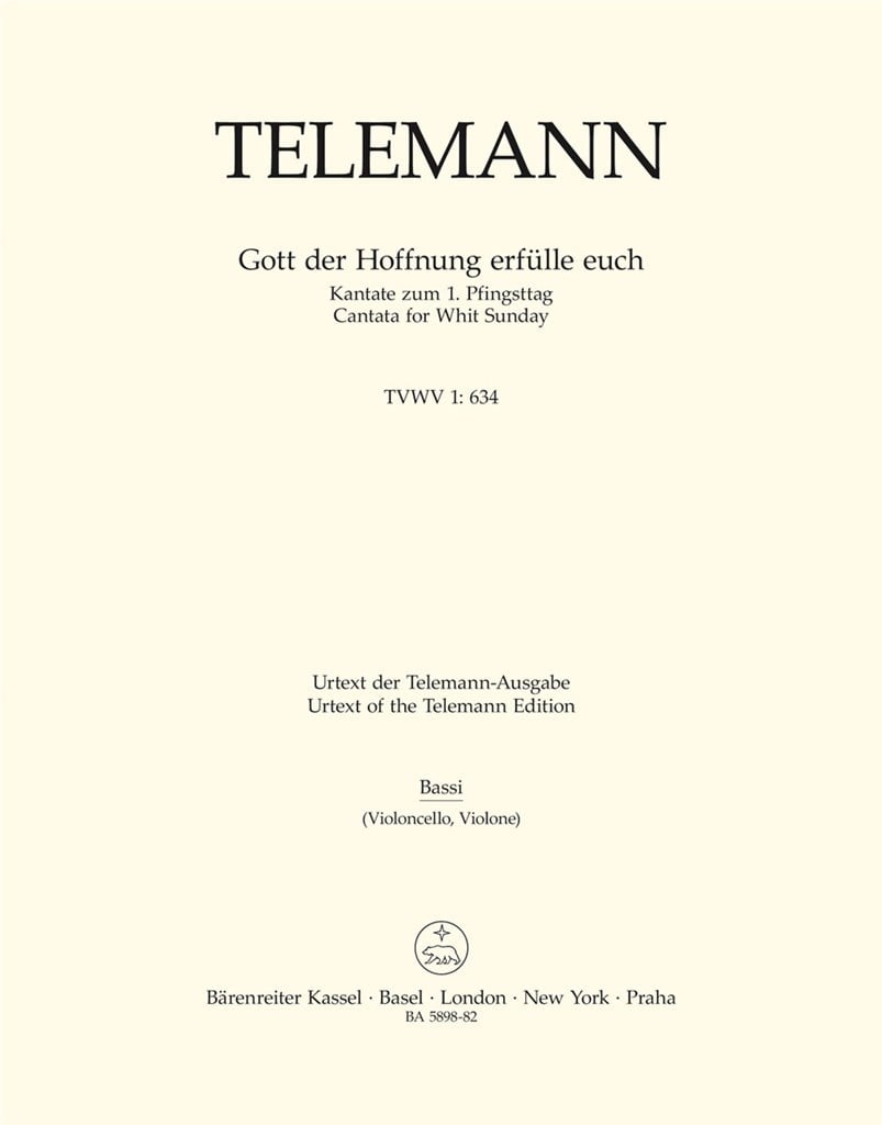 Gott der Hoffnung erfülle euch TVWV 1:634