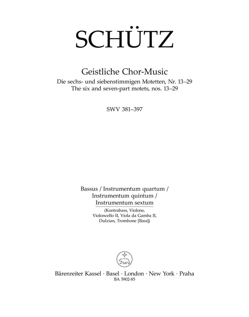 Sacred Choral Music SWV 381-397