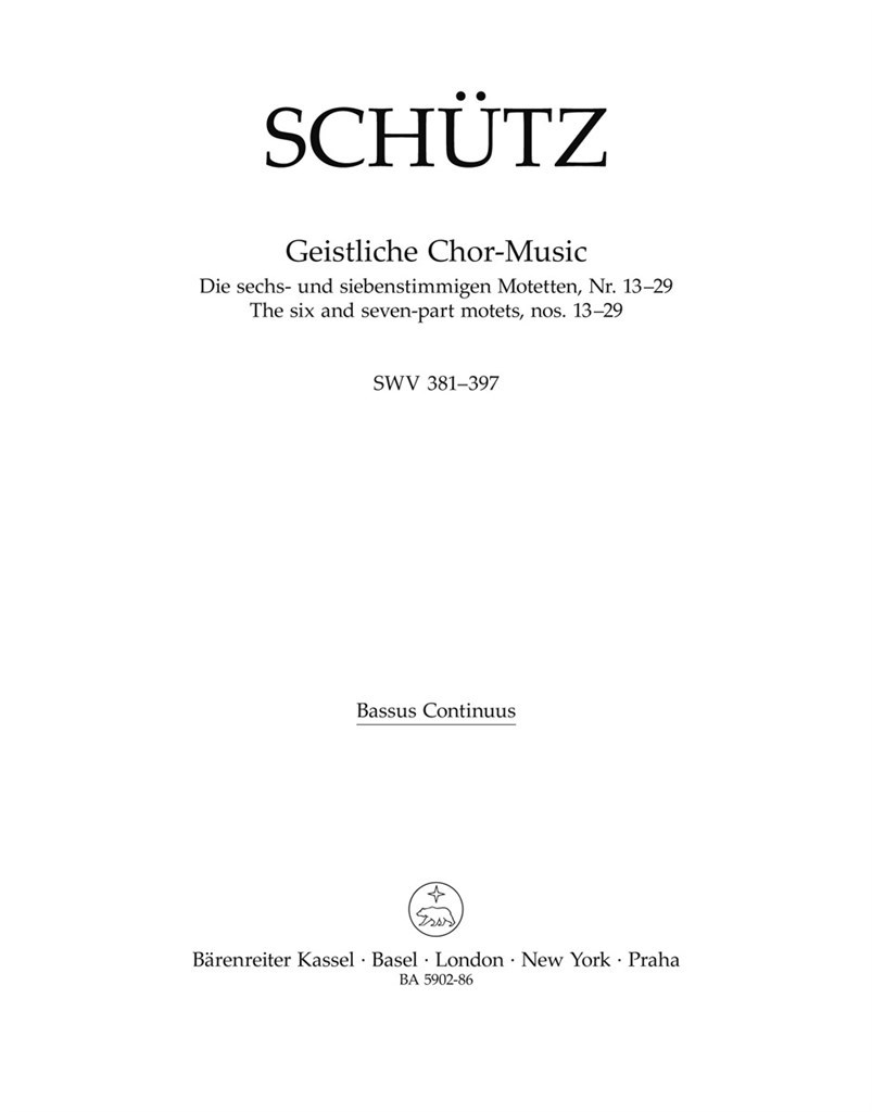 Sacred Choral Music SWV 381-397
