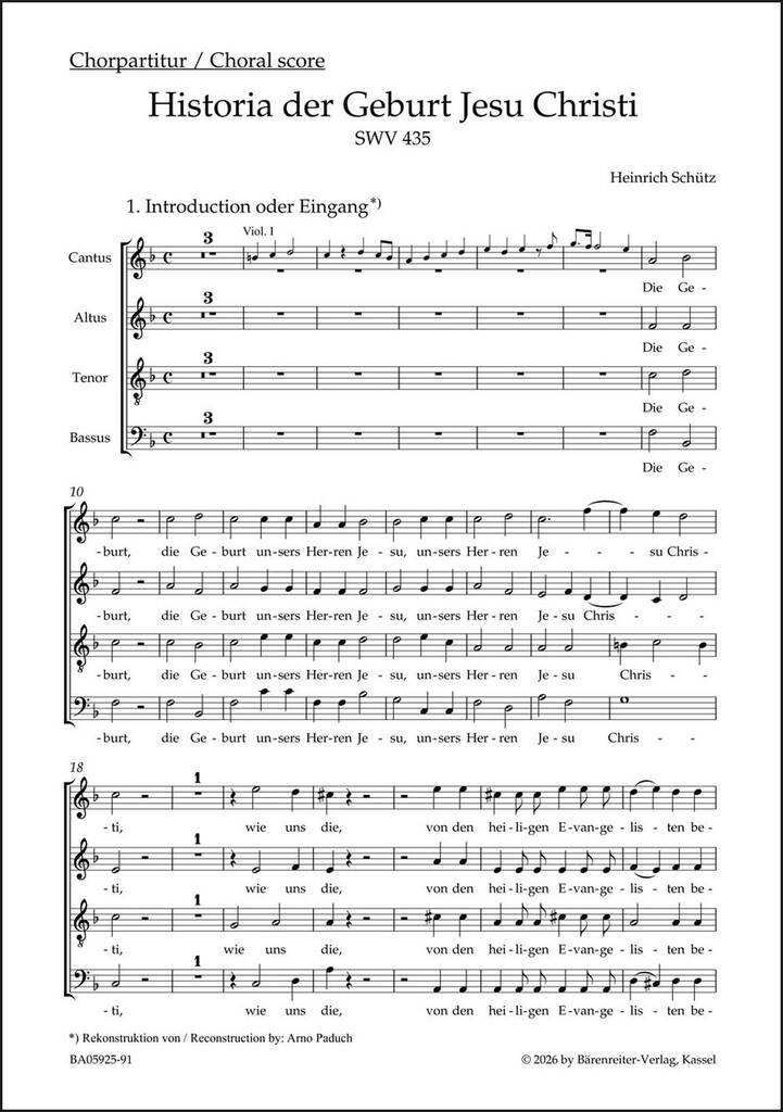 Historia der Geburt Jesu Christi SWV 435