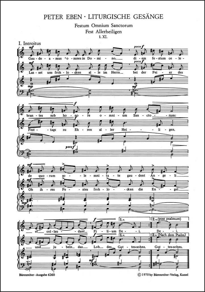 Festum Omnium Sanctorum - Proprium zum Fest
