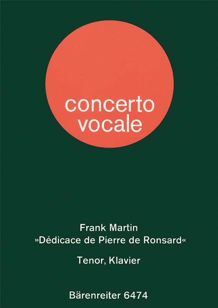 Dedicace de Pierre de Ronsard pour tenor et piano