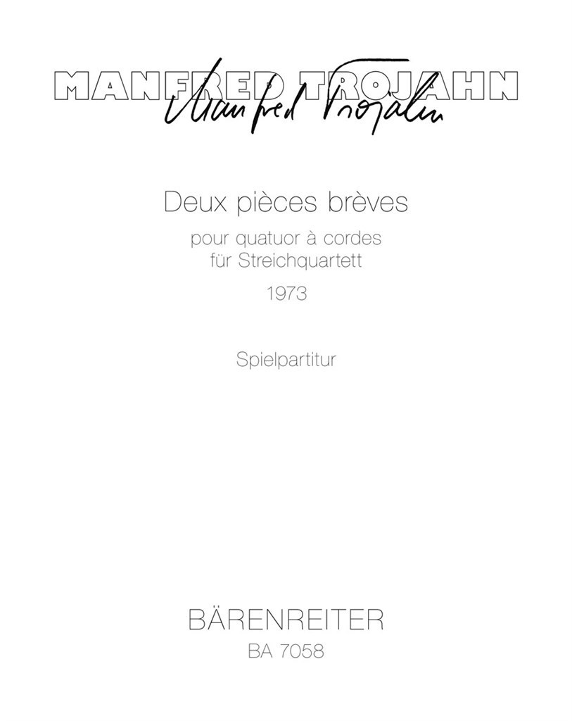 Deux pieces breves pour quatuor a cordes