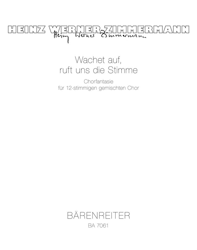 Wachet auf, ruft uns die Stimme