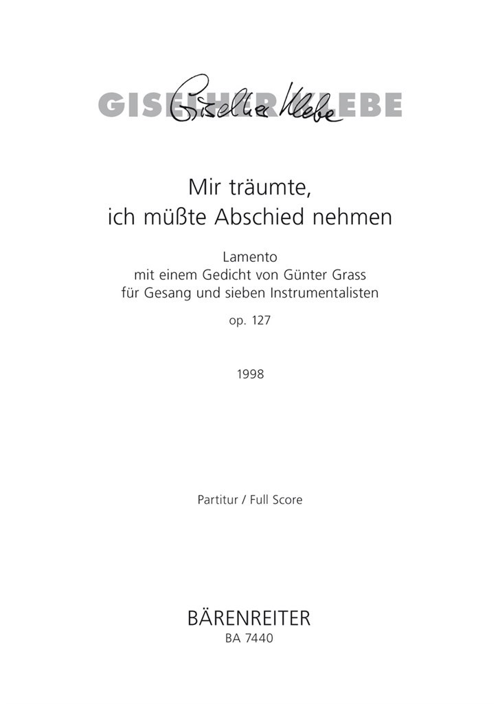 Mir traumte, ich musste Abschied nehmen