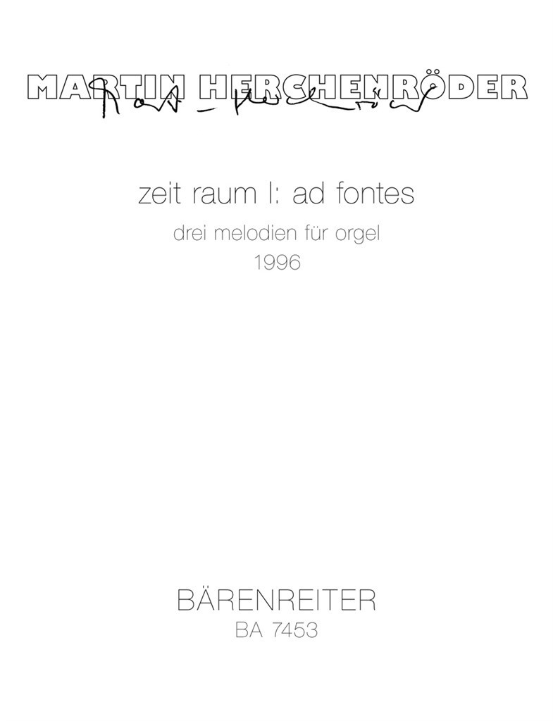 zeit raum I: ad fontes