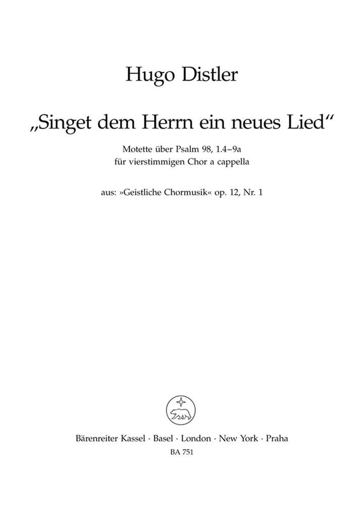 Singet dem Herrn ein neues Lied