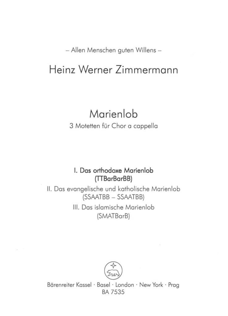 Marienlob: I. Das orthodoxe Marienlob