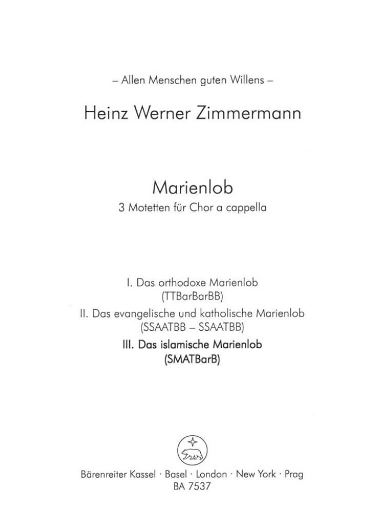 Marienlob: III. Das islamische Marienlob