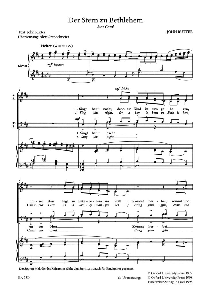 Der Stern zu Bethlehem - Star Carol