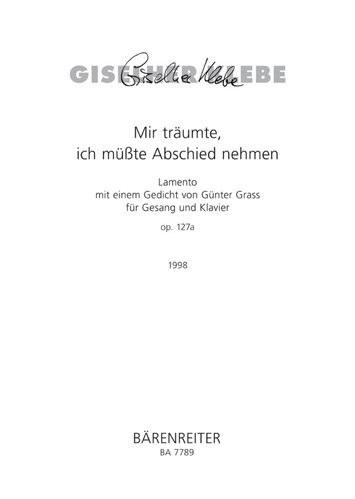 Mir traumte, ich musste Abschied nehmen