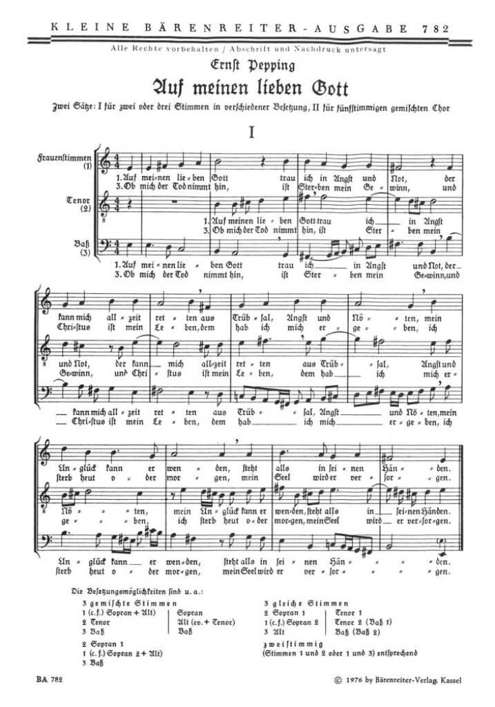 Auf meinen lieben Gott (MezTB) - Amen (SATTBB)