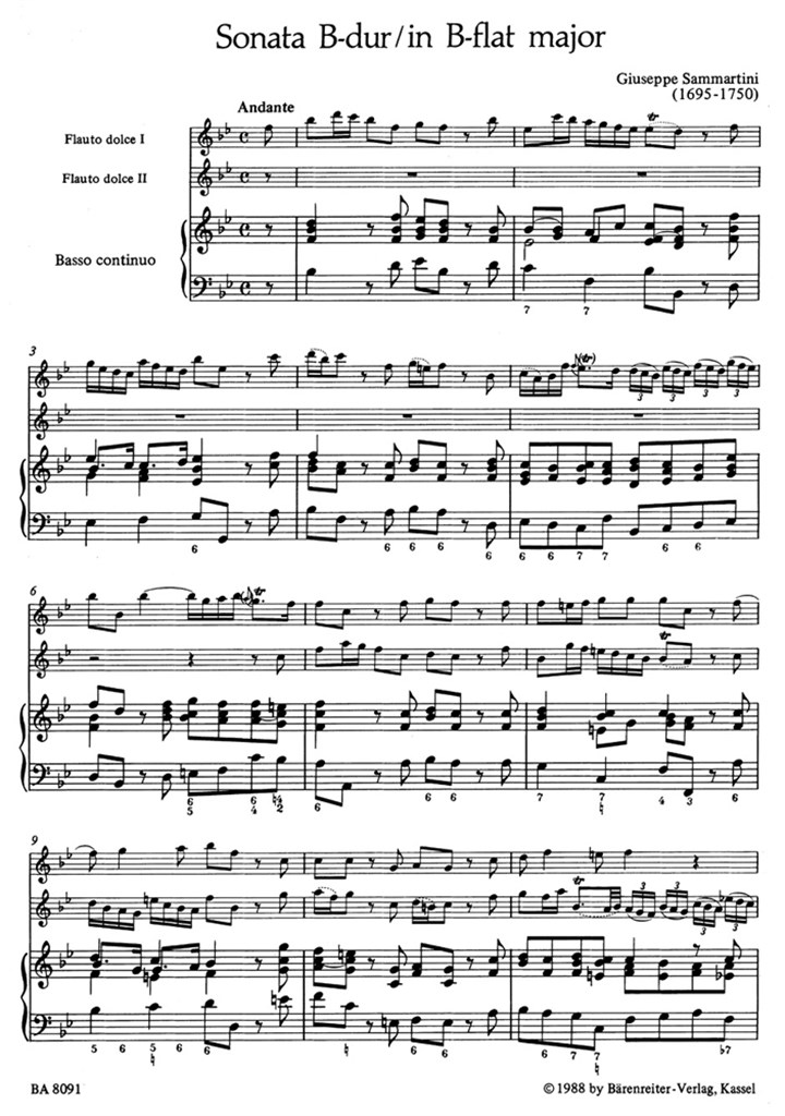 Sonata B flat major