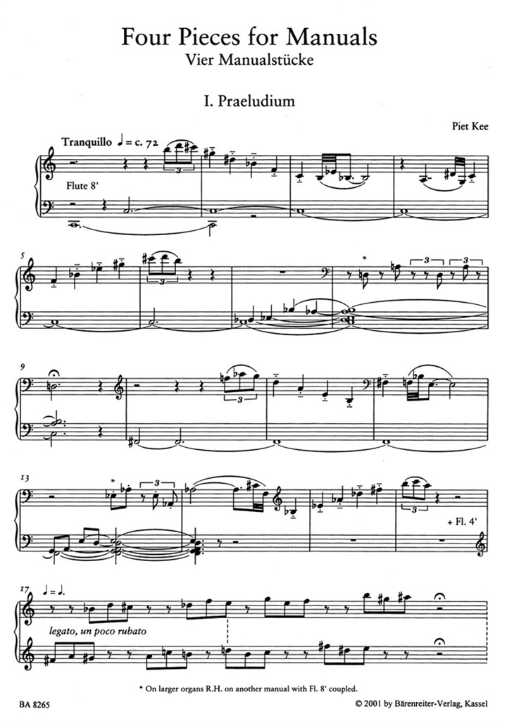 Four Pieces for Manuals