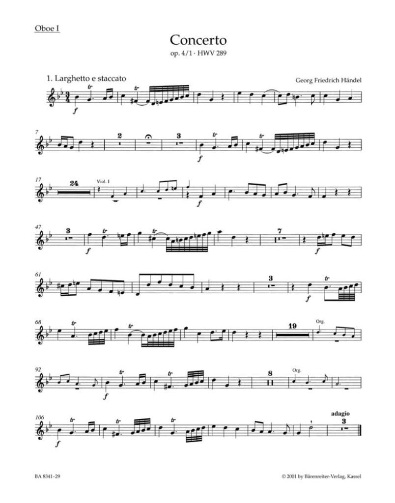 Concerto for Organ and Orchestra in G minor op. 4/1 HWV 289