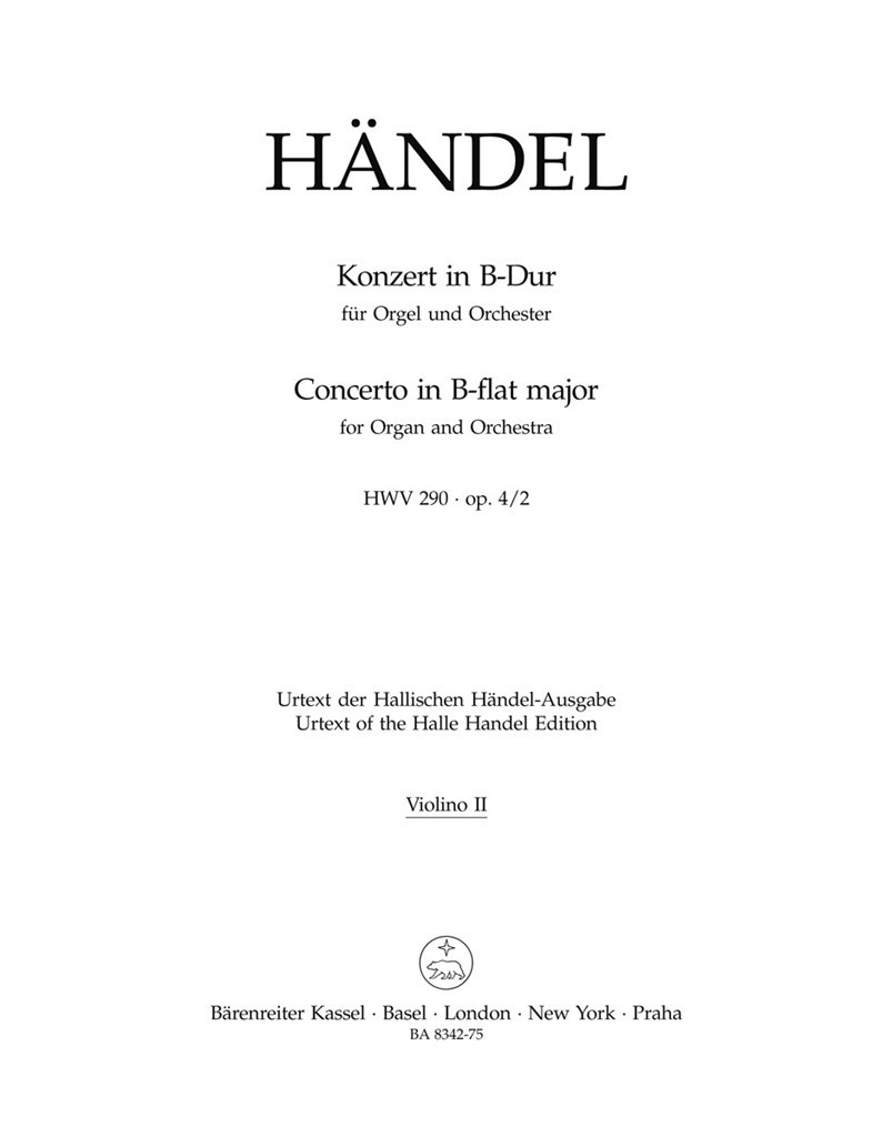 Concerto for Organ in Bb Major Op.4/2 (HWV 290)