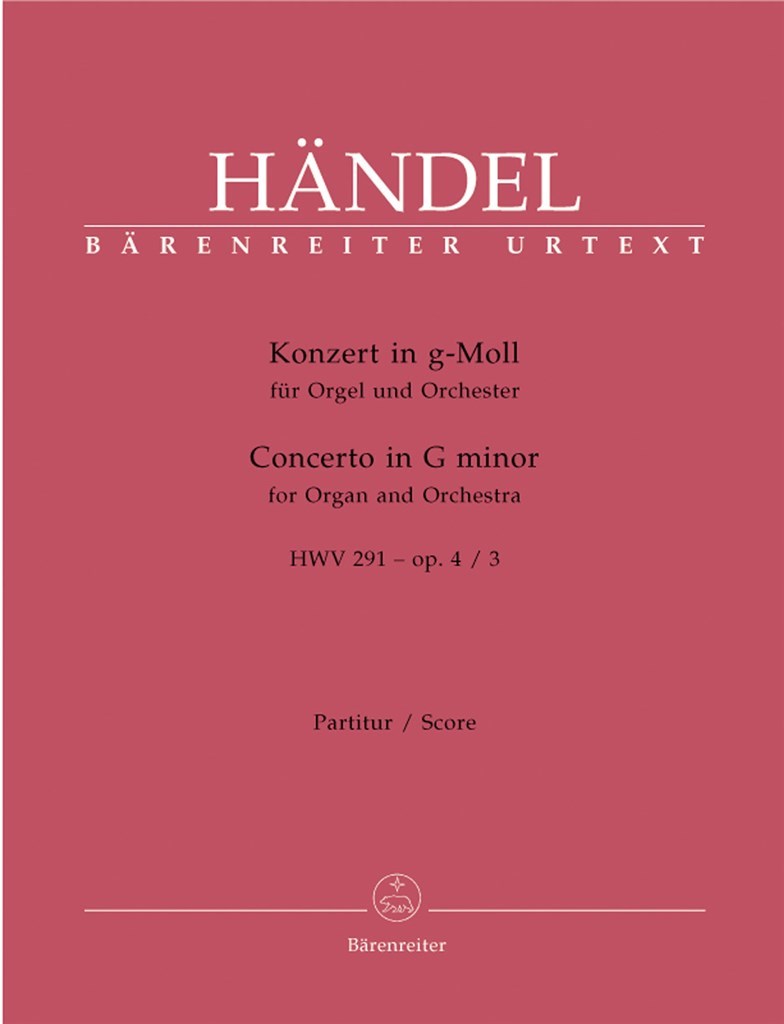 Organ Concerto Op4-3 Full Score
