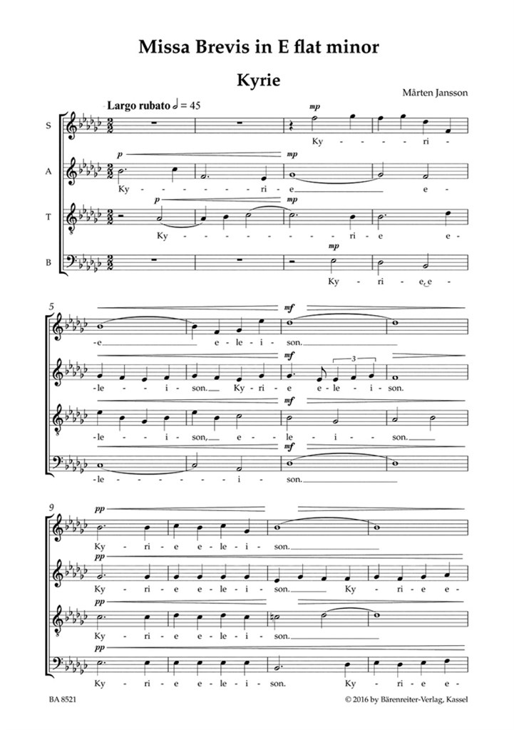 Missa brevis E flat minor