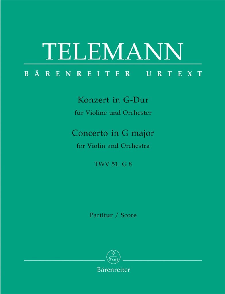 Concerto for Violin and Orchestra G Maj TWV 51:G8