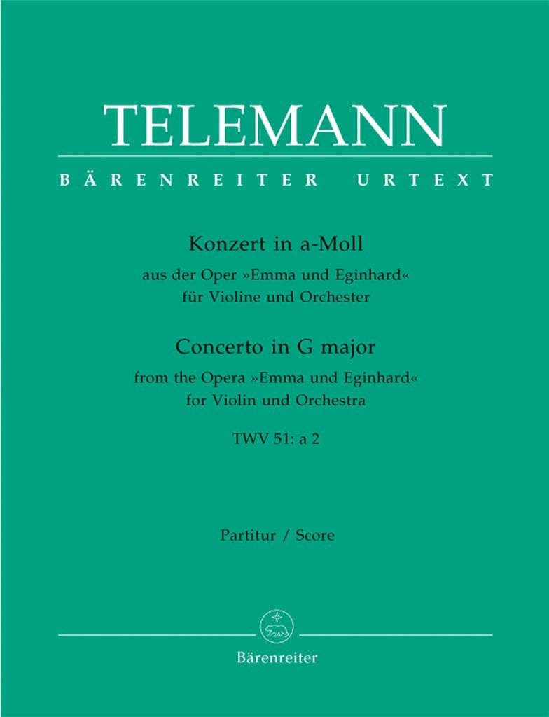Violin Conc A min TWV 51:a2 Full Sc