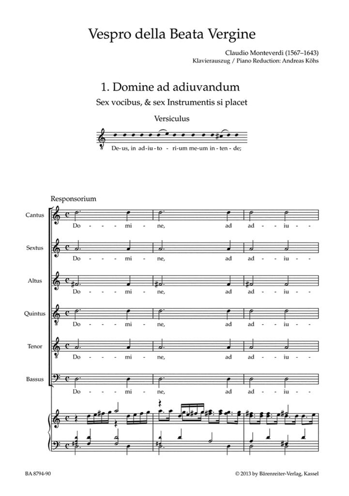 Vespro Della Beata Vergine 'Marienvesper'