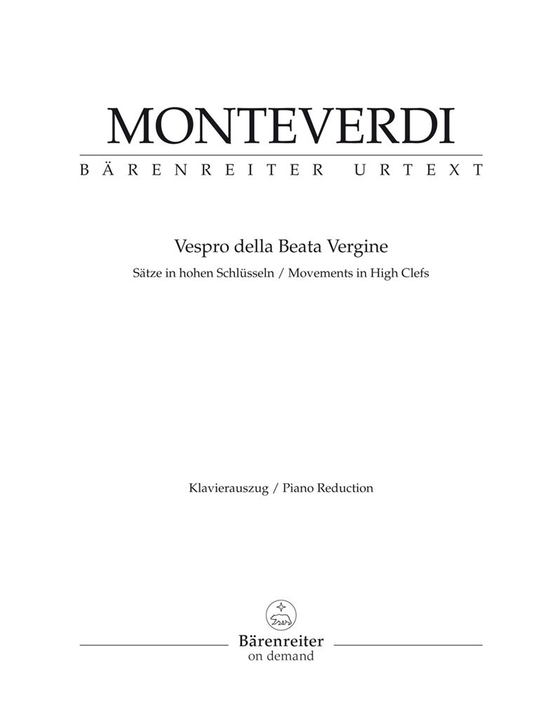 Vespro Della Beata Vergine 'Marienvesper'