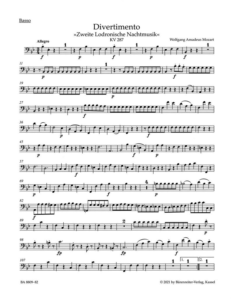 Divertimento in B-flat major - KV287 - 271b, 271 H