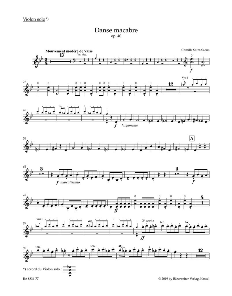 Danse macabre Op. 40 - Violin solo