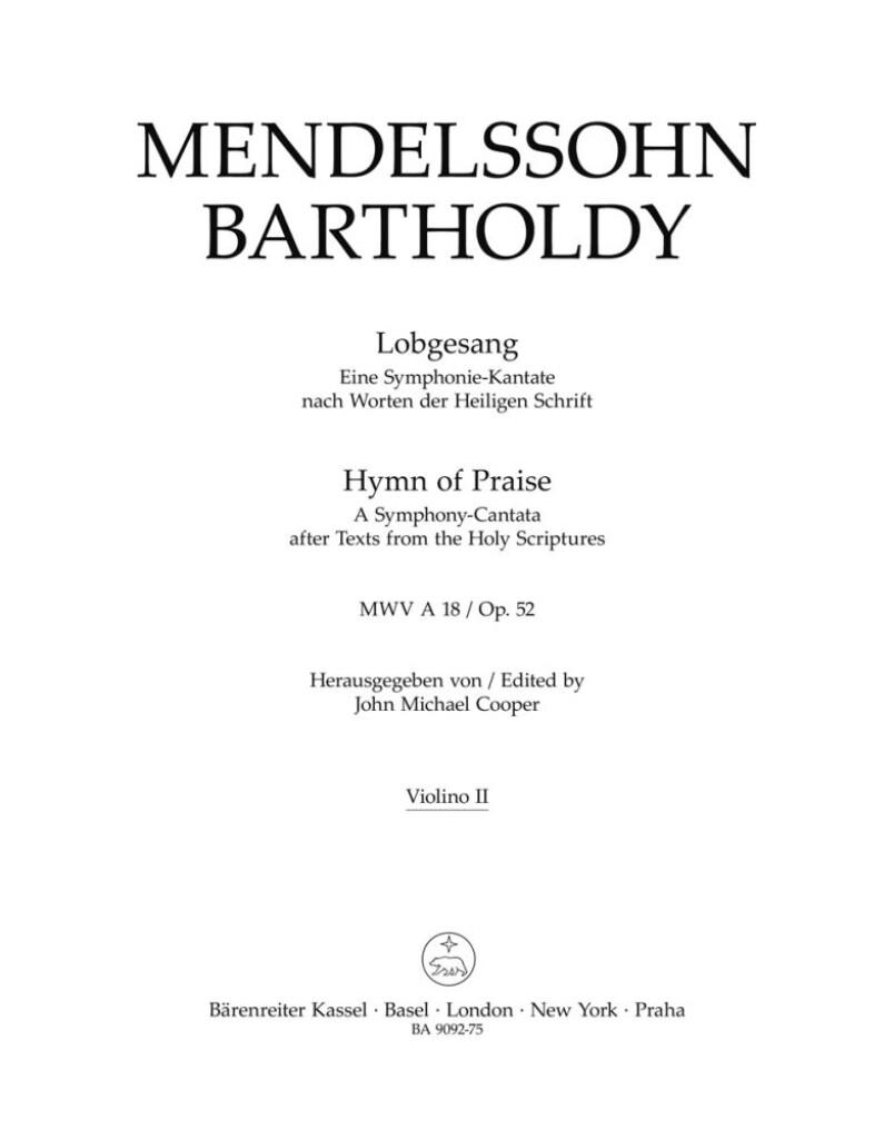 Lobgesang / Hymn of Praise op. 52 MWV A 18