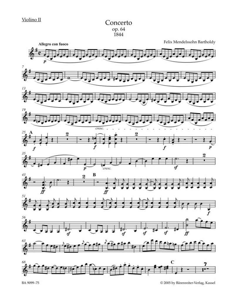 Concerto for Violin and Orchestra in E minor op.64