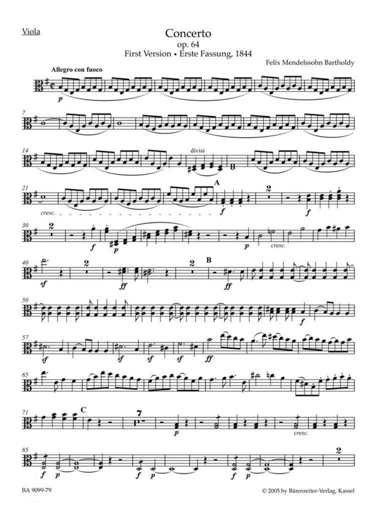 Concerto for Violin and Orchestra in E minor op.64