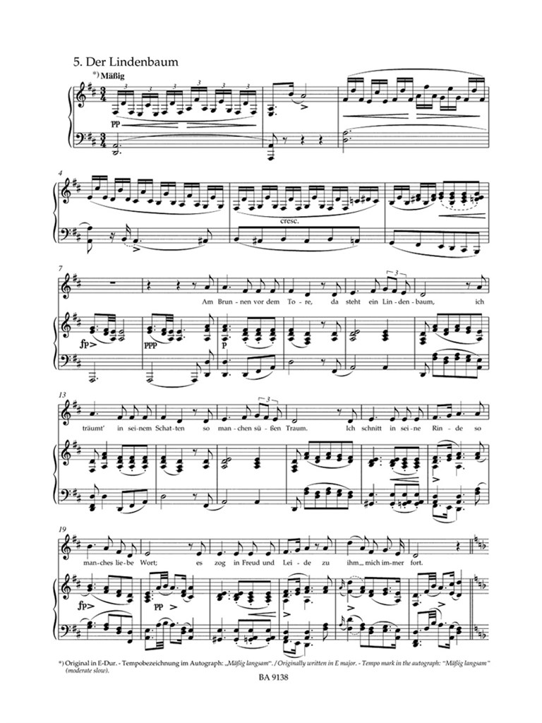 Winterreise Op. 89 Medium Voice