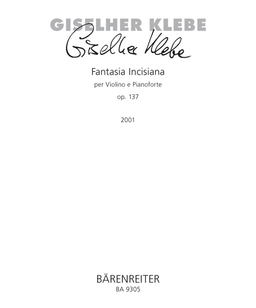 Fantasia Incisiana per Violino e Pianoforte